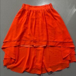 Urban Outfitters Xs  Flirty Poppy Orange Women's High-Low Skirt